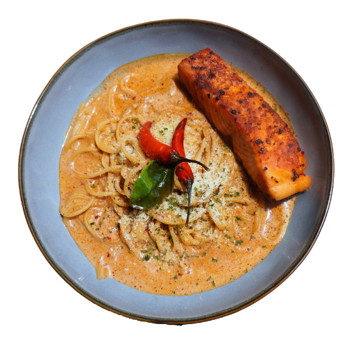 Salmon Tomyam Spaghetti