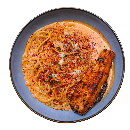 Spicy Tomato Salmon Spaghetti
